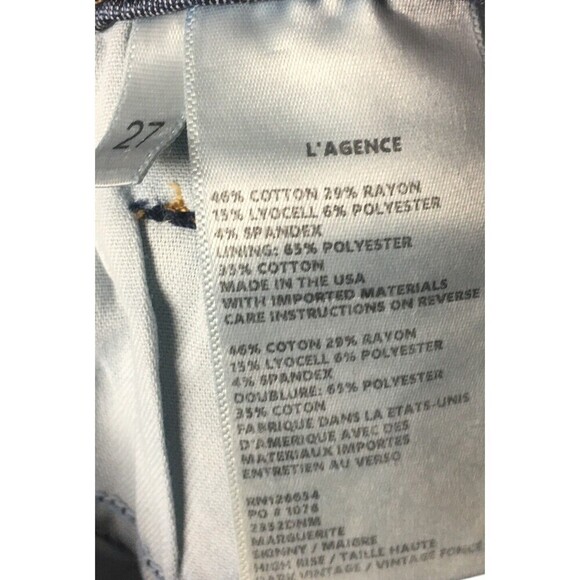 L'Agence Jeans Women's Size 27 Dark Vintage Skinny Marguerite - Picture 9 of 9